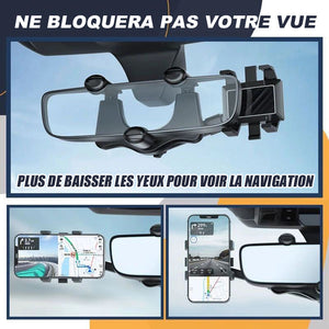 Support de téléphone de voiture rotatif et rétractable