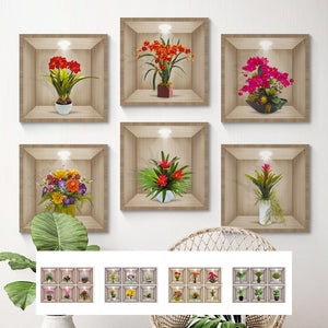 Autocollant mural vase fleurs 3D