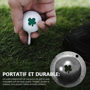 Outil d'alignement de marqueur de golf en acier inoxydable