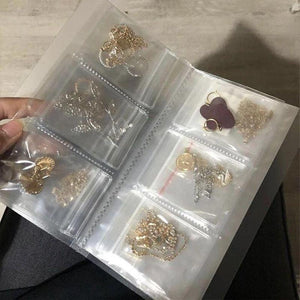 Livre de rangement de bijoux transparent