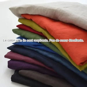 Chemise décontractée en lin et coton à manches longues