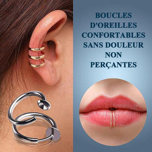 Boucles d'oreilles septum sans piercing (2 paires)