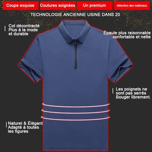 Polo en soie glacée pour hommes à la mode