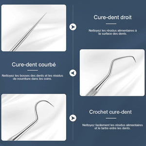 Outils de nettoyage des dents en acier inoxydable