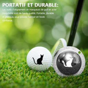 Outil d'alignement de marqueur de golf en acier inoxydable