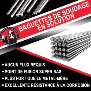 Baguettes fourrées par soudage par solution