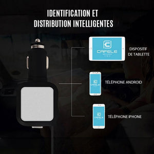 Chargeur de Voiture Multi avec Câble de Chargement Rétractable