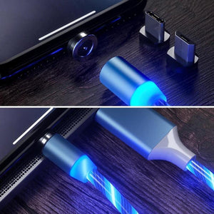 Câble de charge USB magnétique 3 en 1 LED