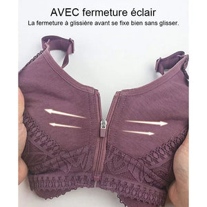 Soutien-gorge à fermeture éclair devant pour femmes