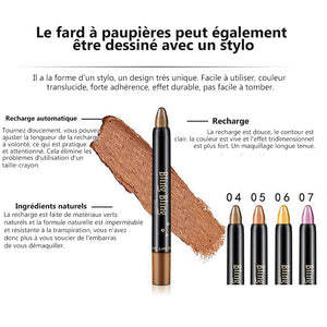 Crayon fard à paupières scintillant imperméable 15 couleurs au choix