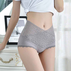 Culotte femme en dentelle taille haute