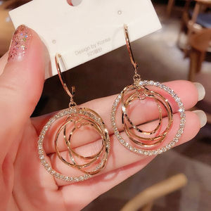 Boucles d'oreilles cercles géométriques multicouches