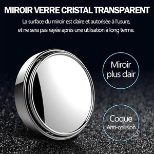 Petit miroir rond tournant à 360 ° pour voiture (2 pièces)