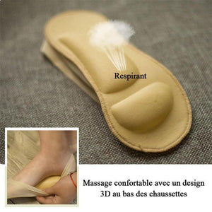 Chaussettes invisibles rembourrées de massage des pieds 3D