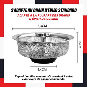 Filtre de remplacement pour évier en acier inoxydable