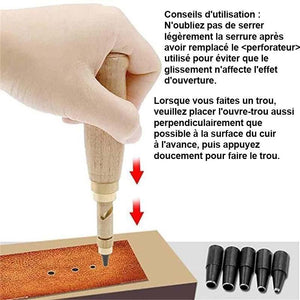 Outil de perforation en cuir bricolage Poinçon rotatif