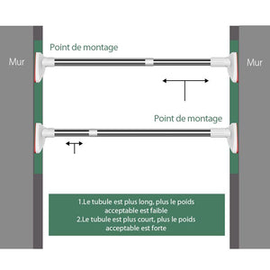 TIGE D'ETENDOIR À LINGE TÉLESCOPIQUE MULTIFUNCTIONNEL