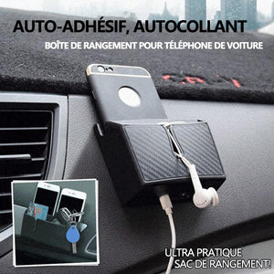 Boîte de rangement auto-adhésive pour téléphone de voiture