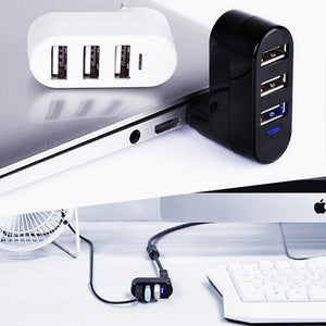 Mini hub USB rotatif à 3 ports