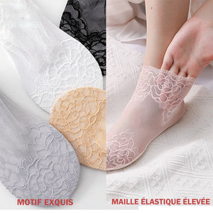 Chaussettes de dentelle à la mode pour femmes (3 paires)