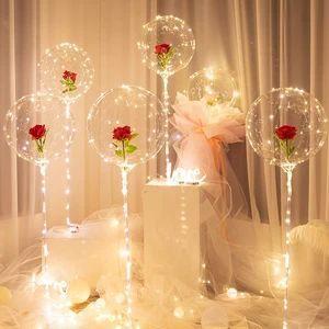 Bouquet de roses ballon lumineux LED