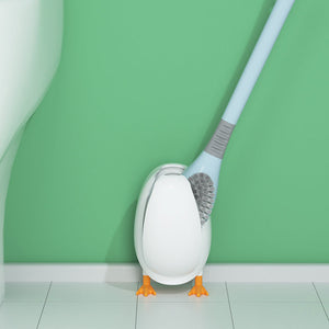 Brosse de toilette forme canard à polis doux à long manche