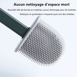 Brosse de toilette en silicone sans coin mort