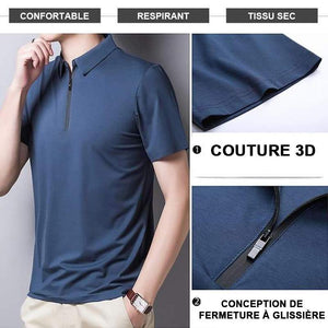 Polo en soie glacée pour hommes à la mode