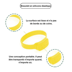 Bracelet en silicone avec gel désinfectant pour les mains