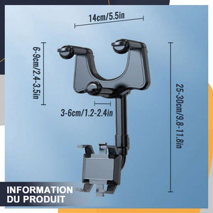 Support de téléphone de voiture rotatif et rétractable