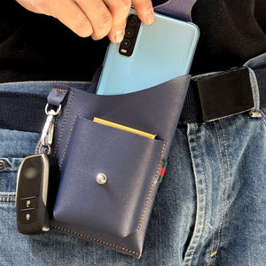 Pochette de ceinture de téléphone portable en PU(avec porte-clés)