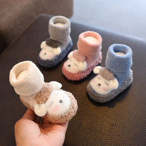 Chaussures en coton en peluche de dessin animé pour bébé