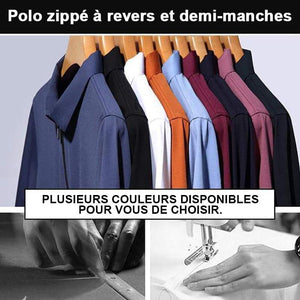 Polo en soie glacée pour hommes à la mode