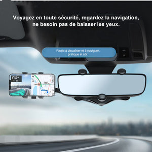 Support de téléphone de voiture rotatif et rétractable