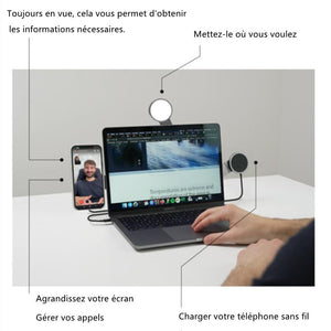 2 en 1 Support de téléphone portable magnétique