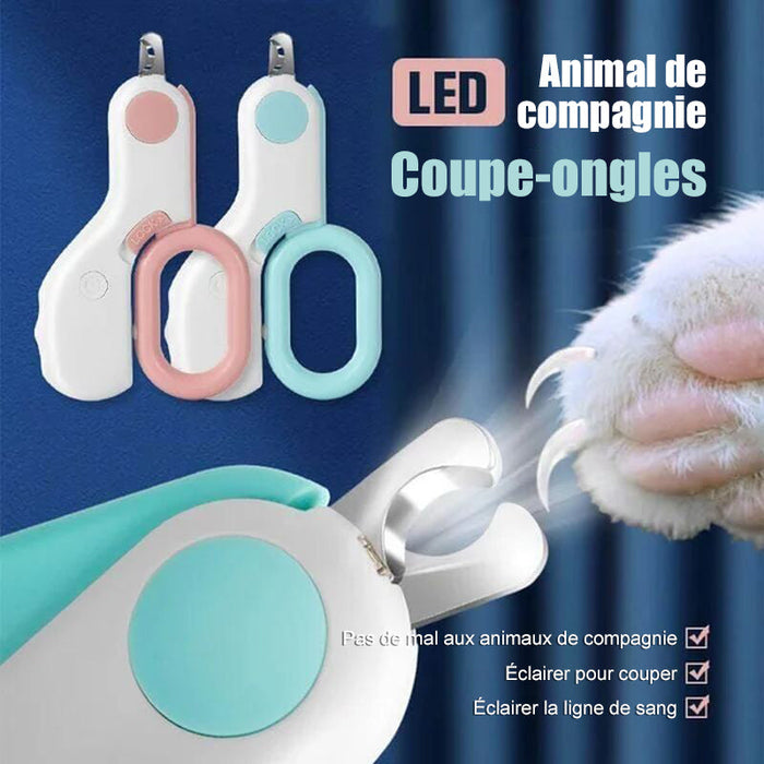 Coupe-ongles pour animaux de compagnie avec lumière LED