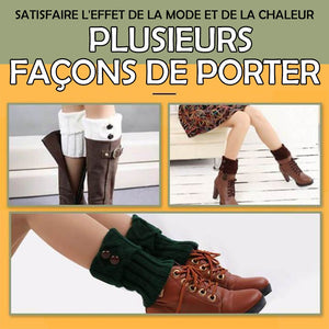 Housse de jambes chaud en tricot bottes(1 paire)