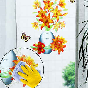 VASE À FLEURS EN 3D STICKER MURAL AUTO-ADHÉSIFS