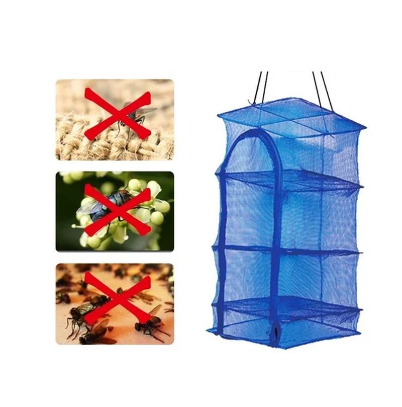 Filet De Séchage 6 étages Pliable - 60 Cm De Diamètre - Pour Herbes, Fleurs, Fruits, Viandes