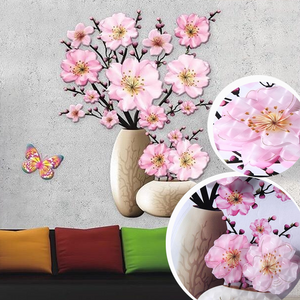 VASE À FLEURS EN 3D STICKER MURAL AUTO-ADHÉSIFS