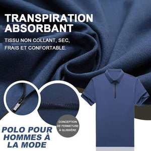 Polo en soie glacée pour hommes à la mode