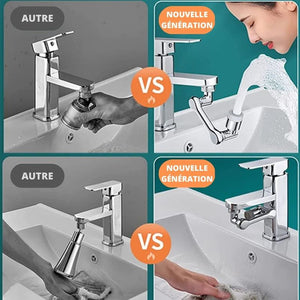 Robinet de filtre anti-éclaboussures rotatif à 1080°