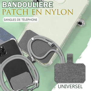 Lanière universelle pour téléphone portable avec patch en nylon