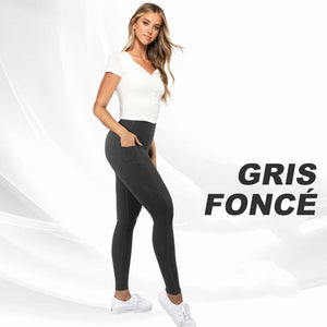 Leggings de sport extensible taille haute avec poches