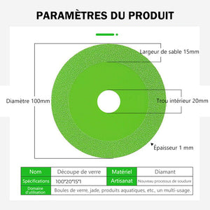 Disque de découpe de verre