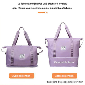 Sac de voyage de séparation sèche et humide double couche grande capacité