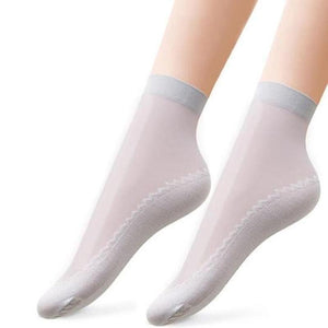 Chaussettes soyeuses en coton antidérapant ( 5 paires )