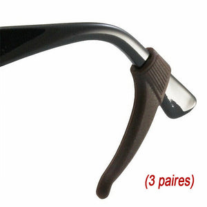 Clips d'oreilles antidérapants pour lunettes (3 paires)