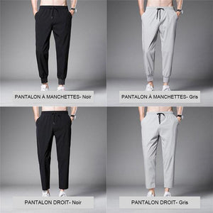 Pantalon décontracté homme en soie glacée