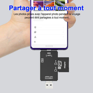 Lecteur de carte multifonctionnel 6 en 1